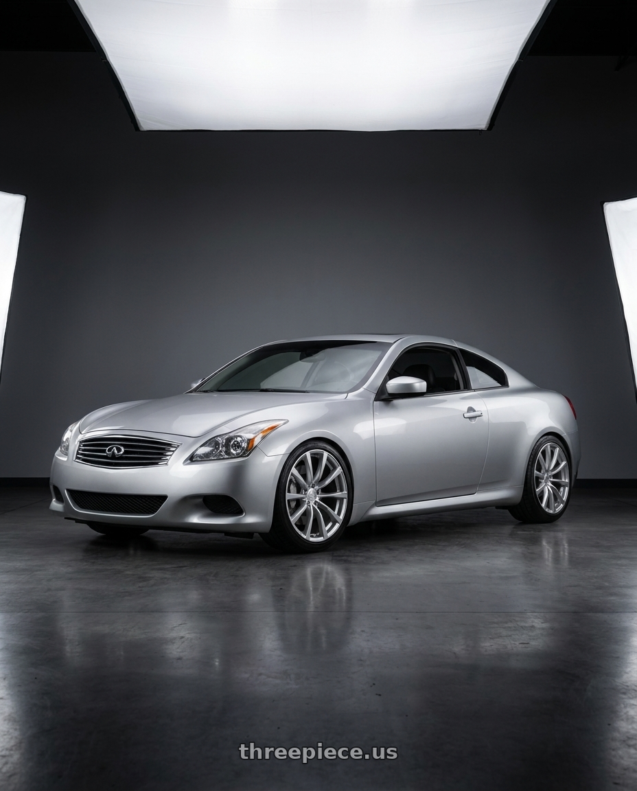 2008 INFINITI G37 with Aodhan AH-11 5x112 19x8.5 +35 Gloss Silver Machined Face wheels