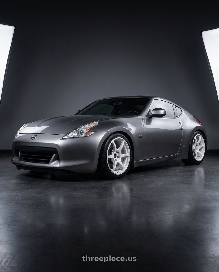 2009 Nissan 370z with Advan Racing RG-4 5x114.3 18x11.0 +15 RACING WHITE METALLIC & RING wheels