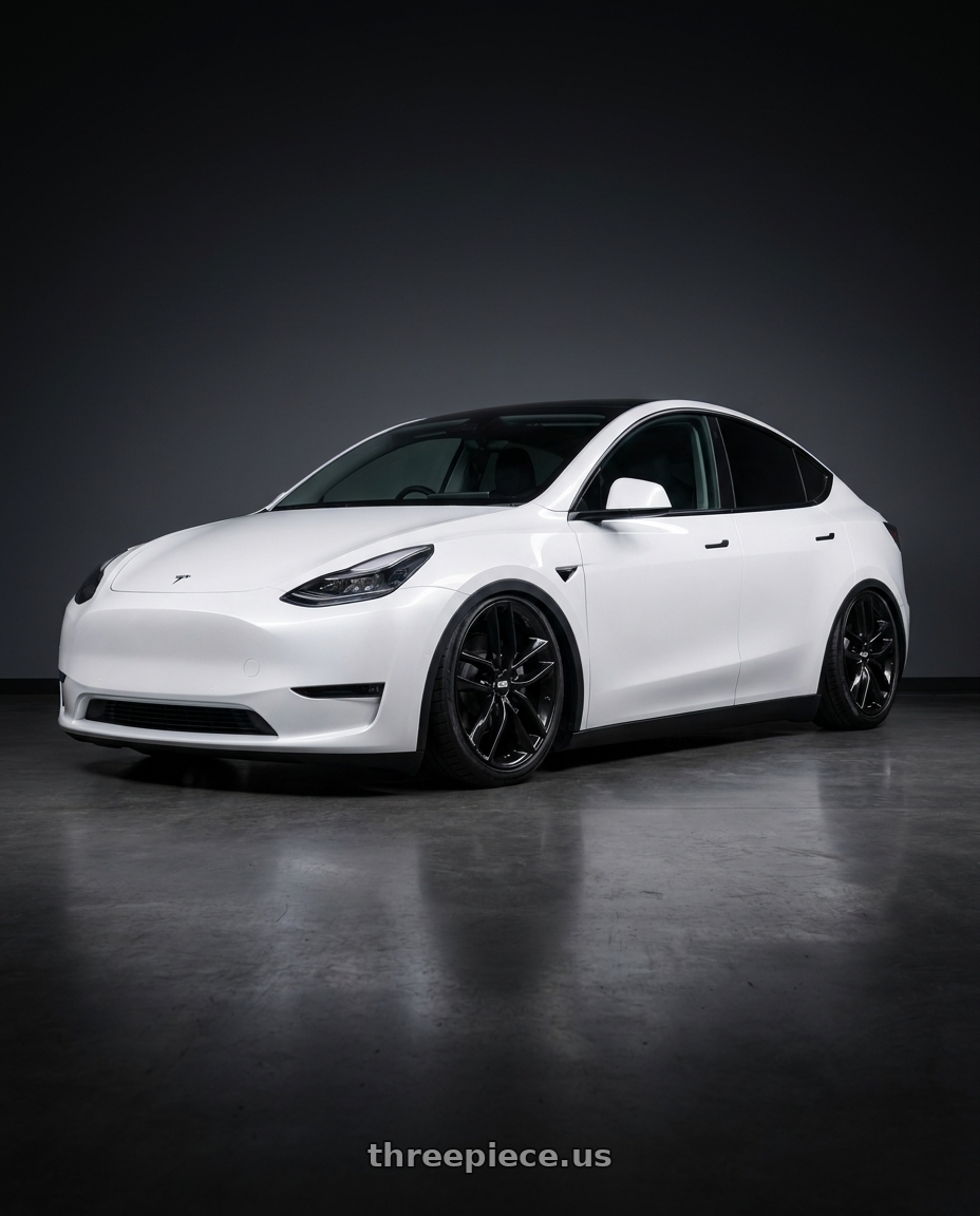 2024 Tesla Model Y with BBS SX 5x114.3 20x9.0+42 Crystal Black wheels
