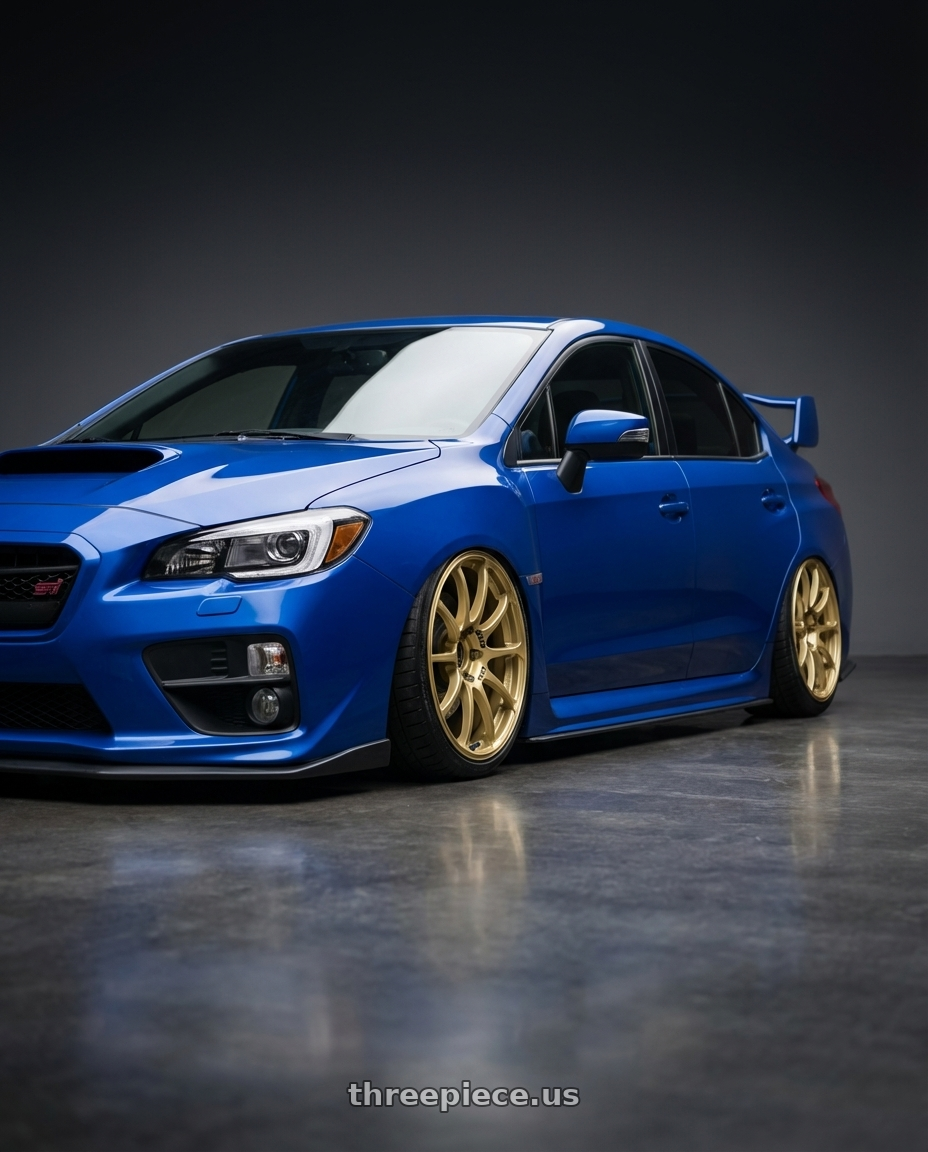 2013 Subaru WRX STI with Advan RCIII 5x114.3 18x8.5+38 Gold wheels