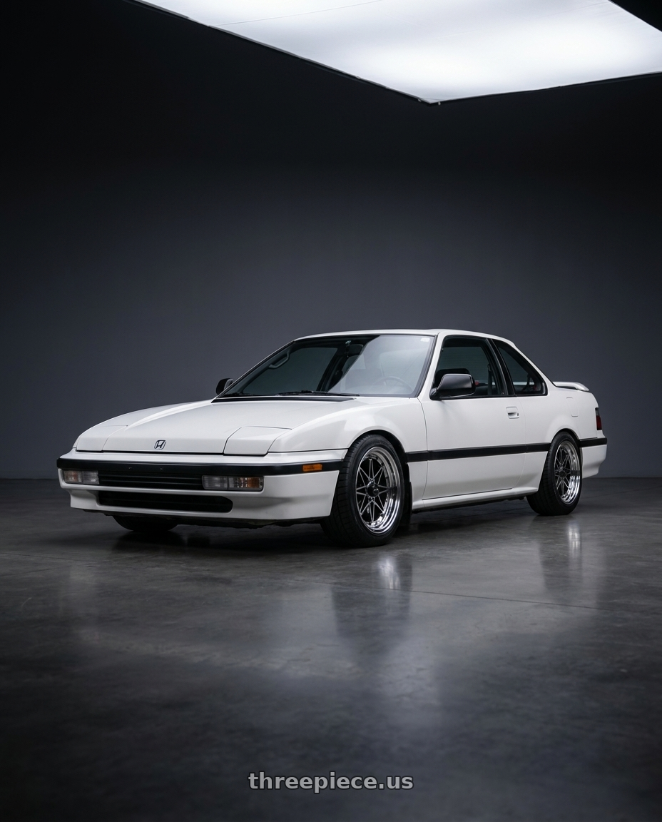 1991 honda prelude with EQUIP 03 Black Polish 4x100 15x7 +35 wheels