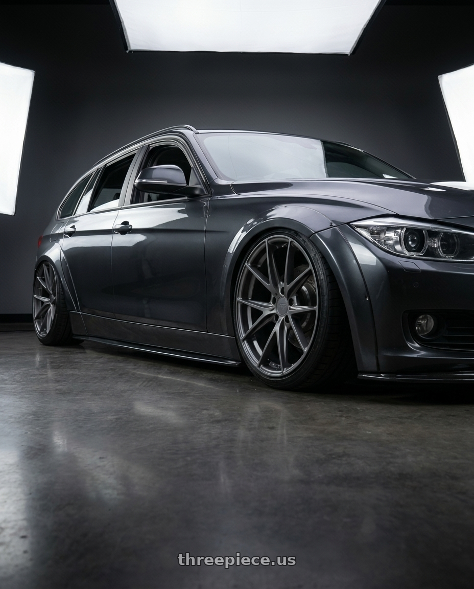 2016 BMW 3 Series F30 with Niche 1PC M116 MISANO 5X120 19X8.5 +35 MATTE GUN METAL wheels