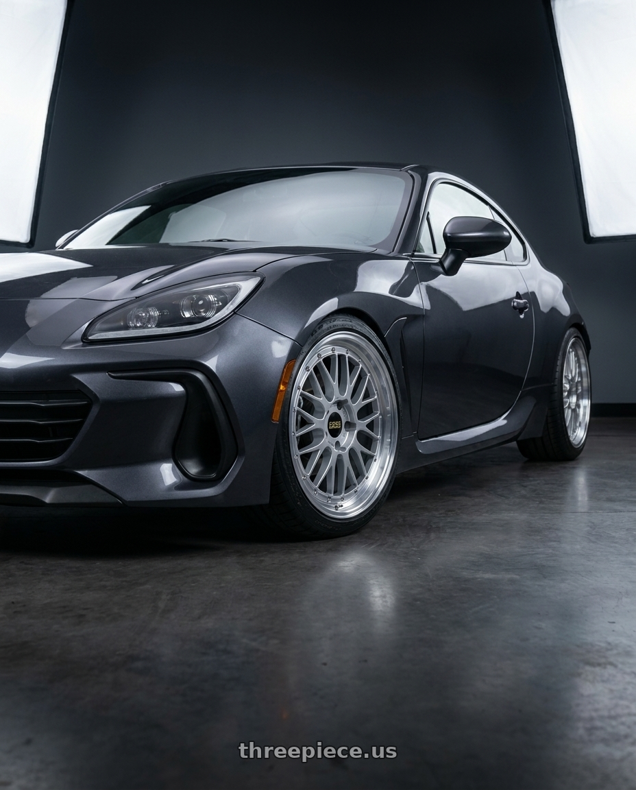 2023 Subaru BRZ premium Magnetite grey  with BBS LM 5x100 18x8.5 +45 Diamond Silver Center Diamond Cut Lip wheels