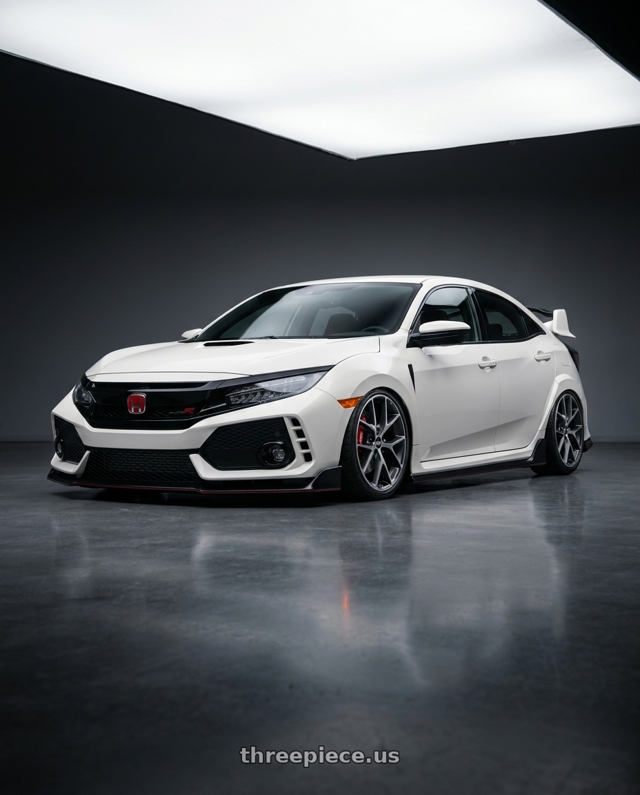 2018 Honda fk8 with BBS SR 5x112 17x7.5+35 Volcano Grey w/ Diamond Cut wheels