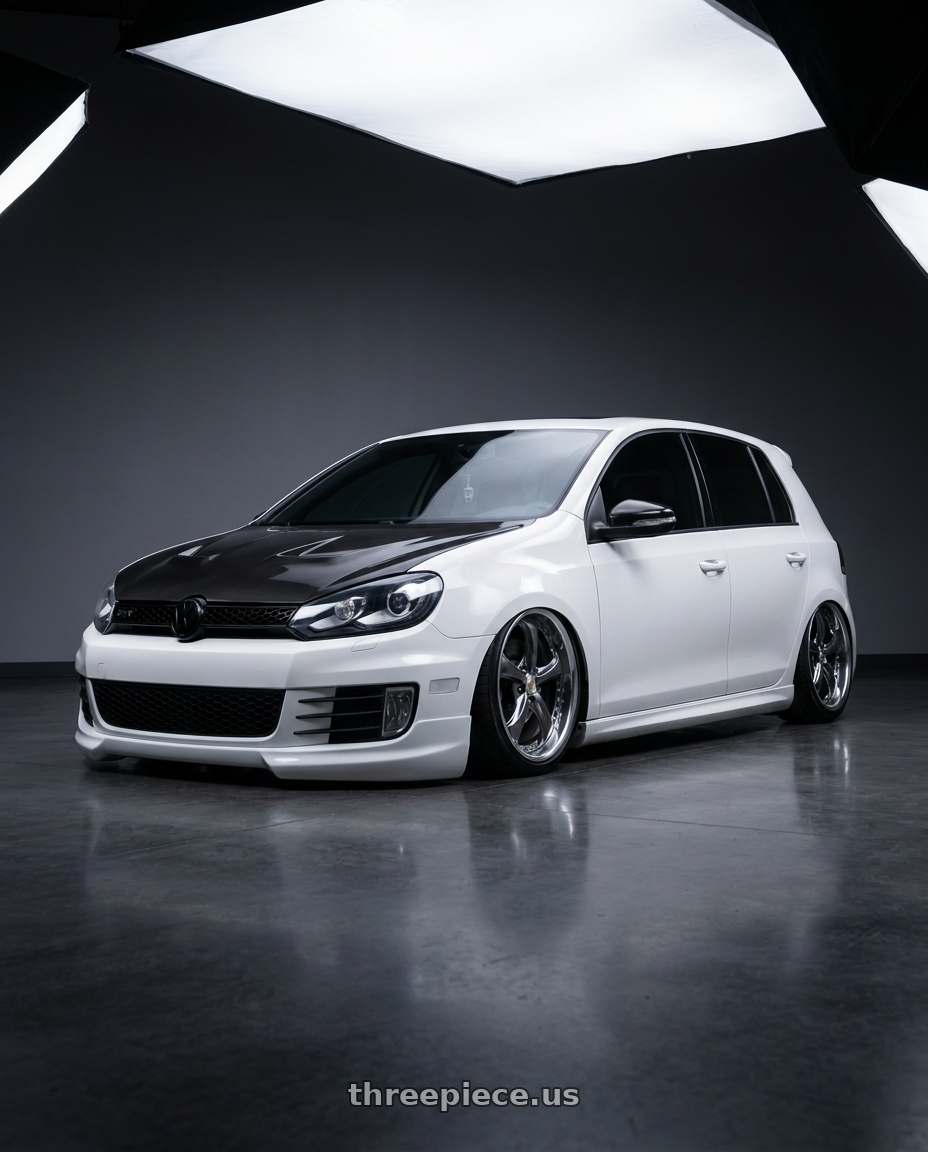 2013 Volkswagen Gti with Work Wheels VS-KF 5X114.3 19x7.5+34 Brilliant Silver Black A Disk FULL REVERSE wheels