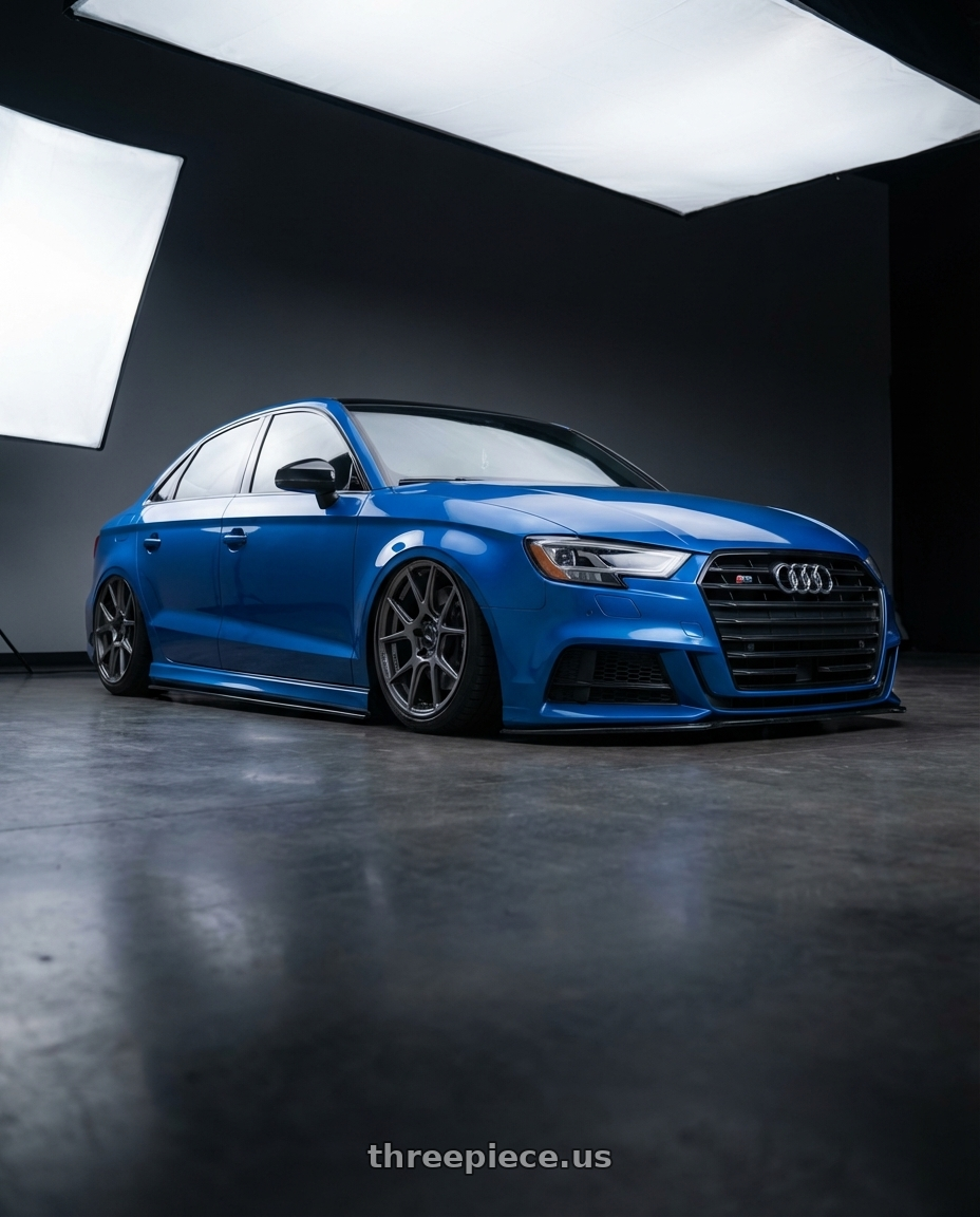 2019 Audi S3 8V with Konig Ampliform 5x112 19x8.5+32 Dark Metallic Graphite wheels