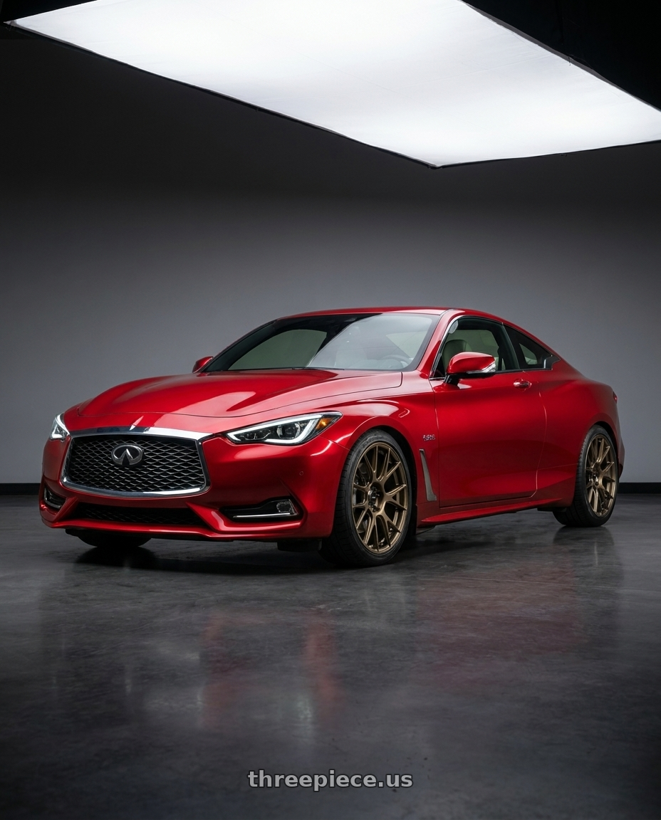 2017 Infiniti Q60S with Konig Ampliform 5x120 18x9.5+35 Gloss Bronze wheels