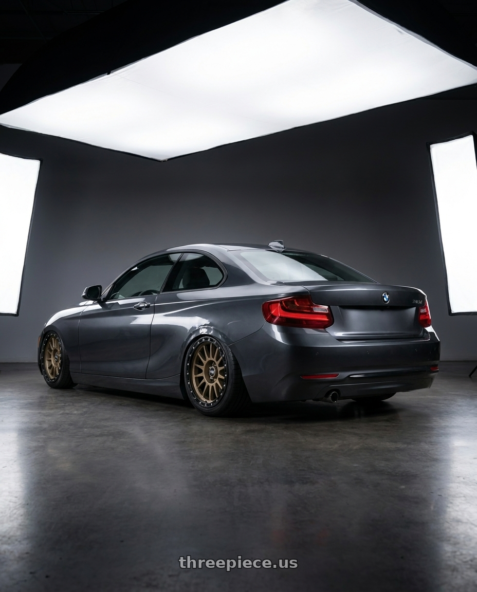 2015 Bmw 218d with Scale 4X4 S01 6x139.7 17x8.5 +0 Matte Bronze wheels rear three quarter view slight stretch tires