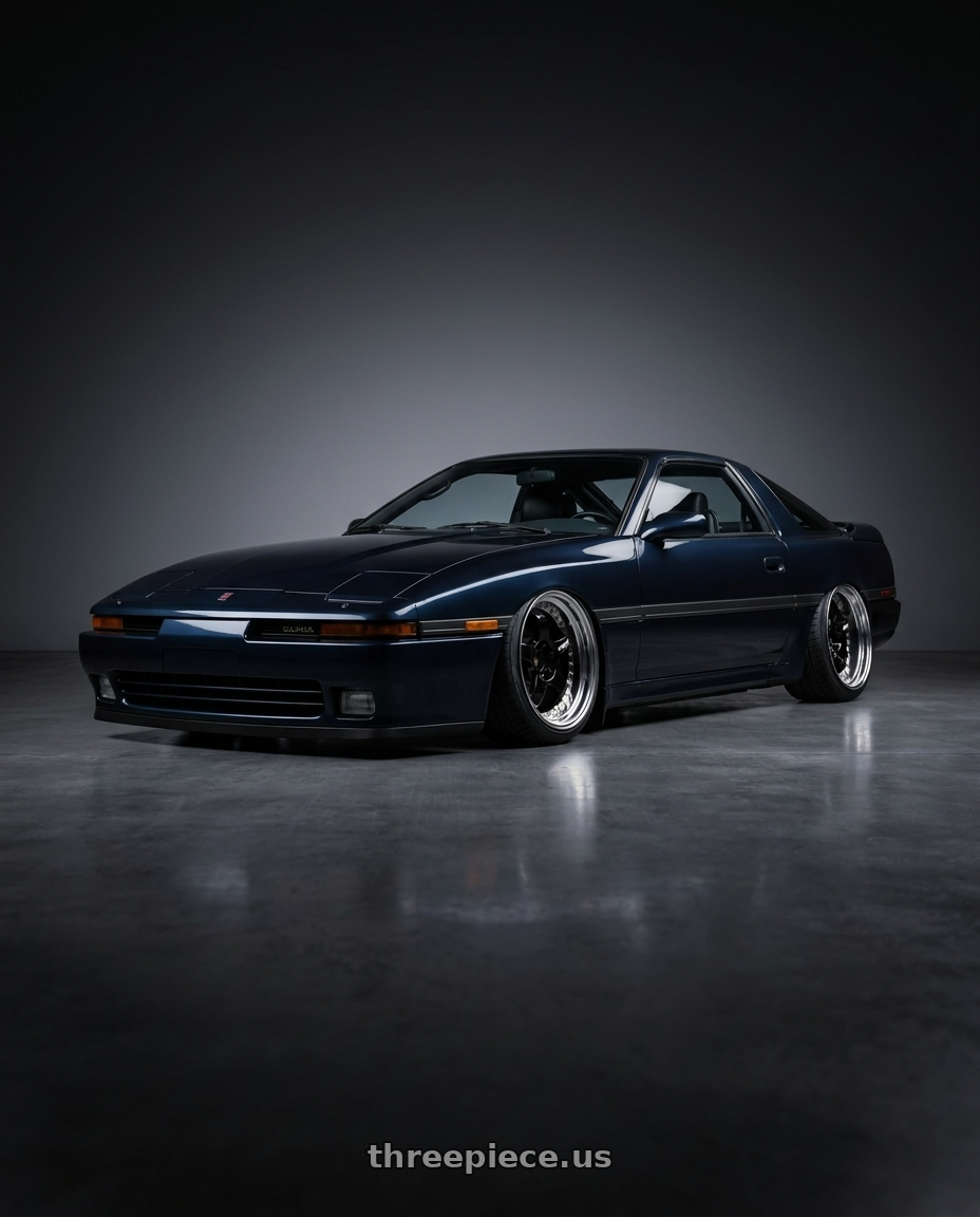1987 Toyota Supra with Work Meister S1 3P 5x100 18x10+35 A Disk Black wheels
