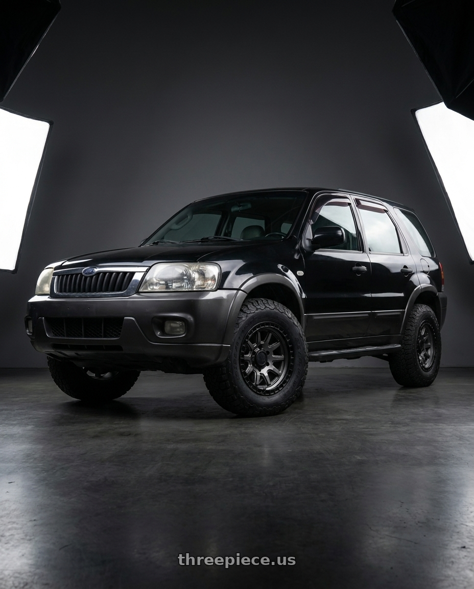 2003 Ford Escape 2.0 with Black Rhino CALICO 5X114.3 17X8.5 +34 MATTE GUNMETAL W/ MATTE BLACK LIP wheels