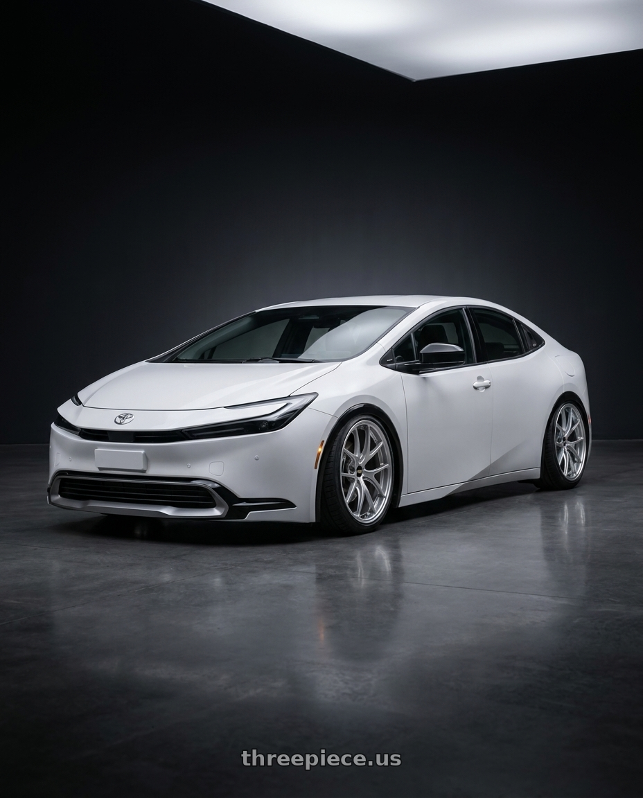 2025 Toyota Prius PHEV 鉑鑽白 with BBS RI-A 5x114.3 18x10.5 +18 Diamond Silver wheels