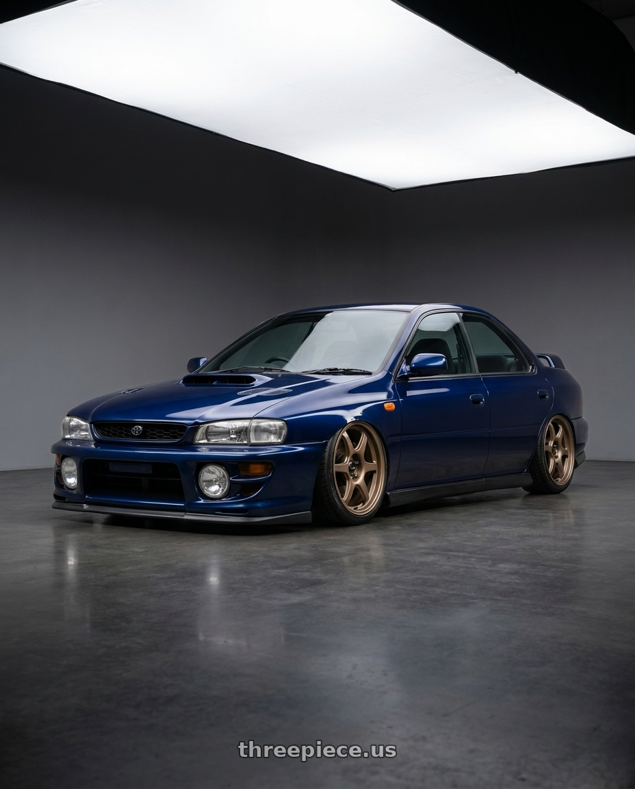 1998 Subaru impreza gc8 with Konig Hexaform 5x100 18x8.5+40 Matte Bronze wheels