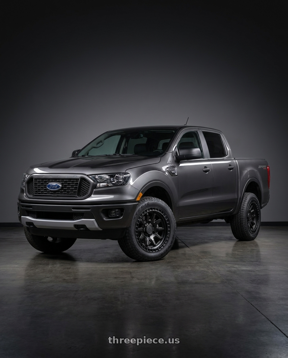 2021 Ford Ranger XL with Black Rhino CALICO 6X139.7 17X8.5 -10 MATTE BLACK wheels