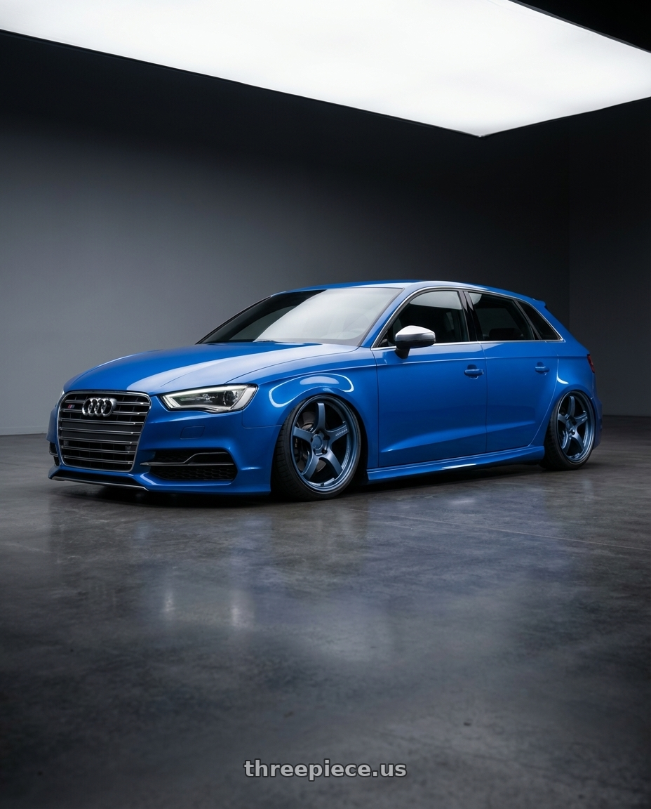 2019 Audi S3 8V with Gram Lights 57CR 5x112 19x10.5+22 Gunblue II wheels
