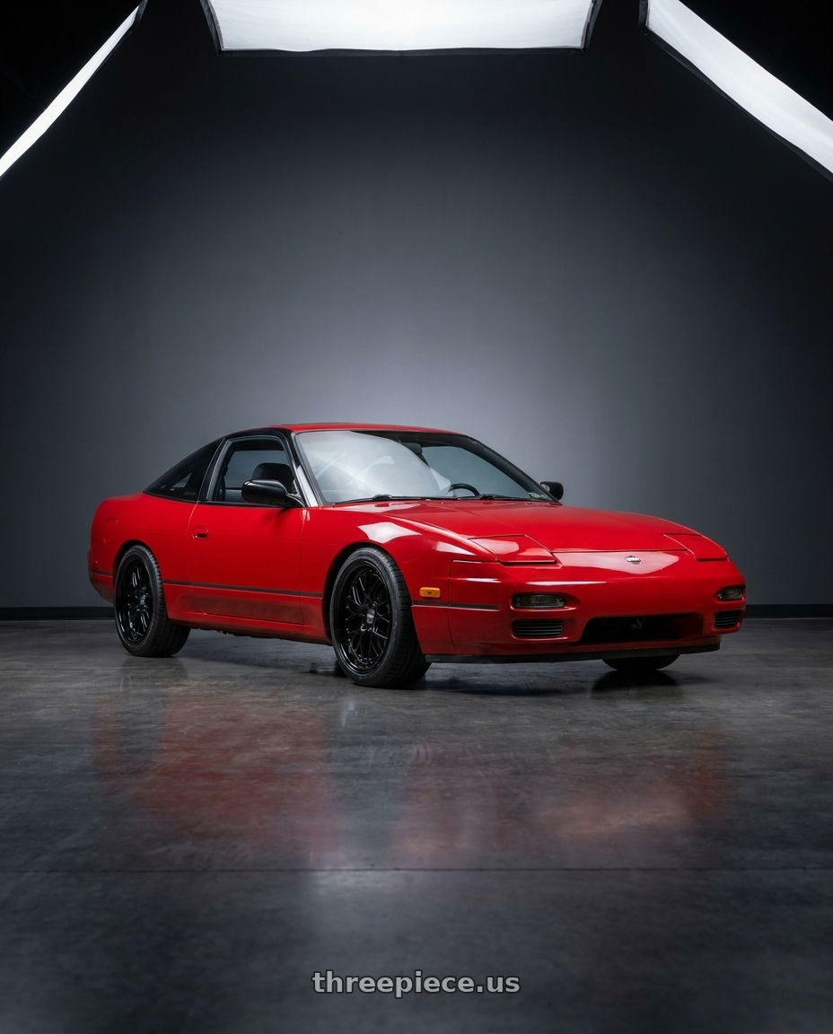 1991 Nissan 240SX with ESR Wheels CS SERIES CS11 5x115 18x9.5 +35 Gloss Black wheels