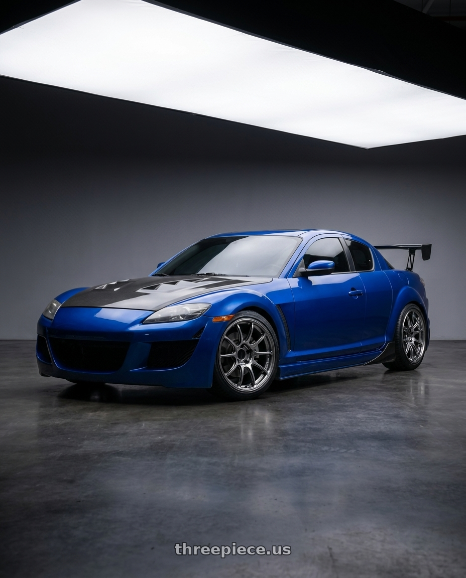 2010 Mazda RX8 with Advan Racing RZ-F2 5x112 18x8.0 +42 HYPER PLATINUM BLACK wheels