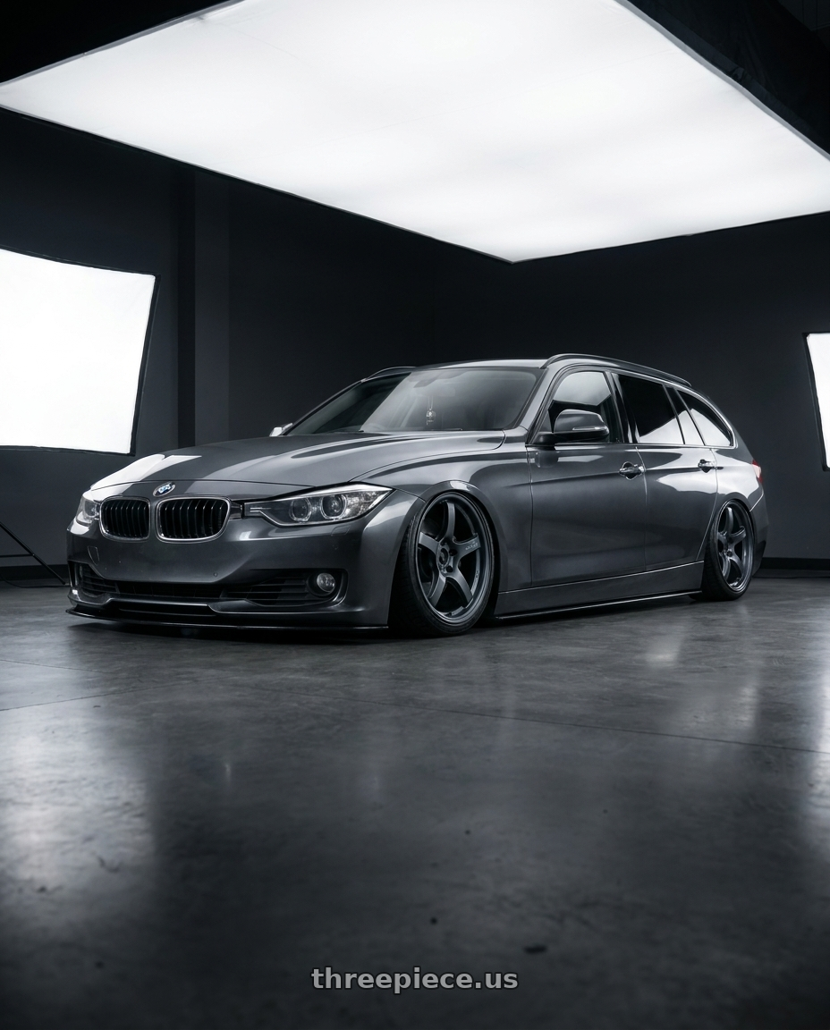 2016 BMW 3 Series F30 with Gram Lights 57CR 5x120 19x10.5+22 Gunblue II wheels