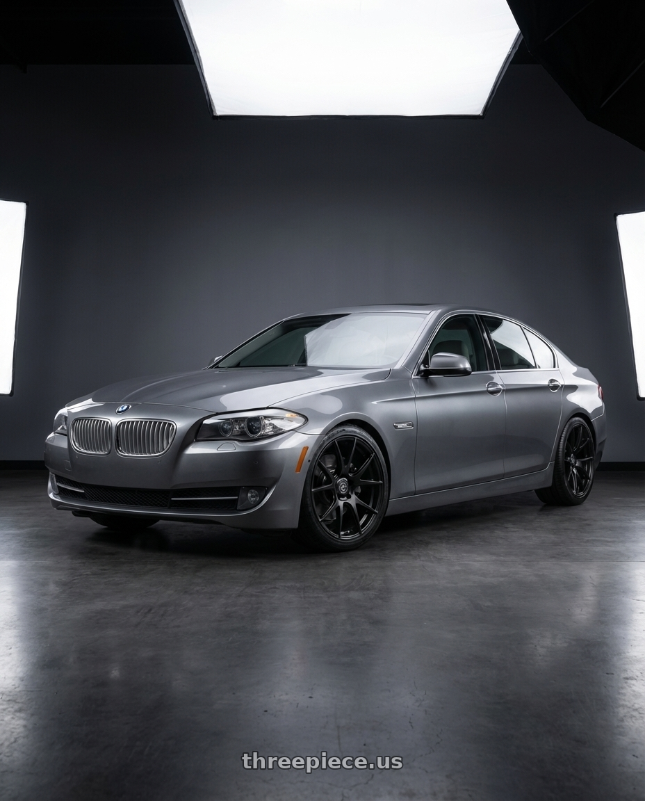 2016 BMW 5 Series F10 with Forgestar CF5V 5x120 19x9 +38 Satin Black wheels