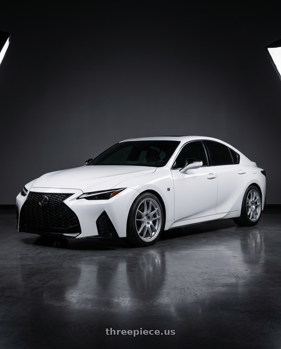 2023 Lexus is 350 f with Enkei PF01 5x114.3 18x8.5+35 Silver wheels