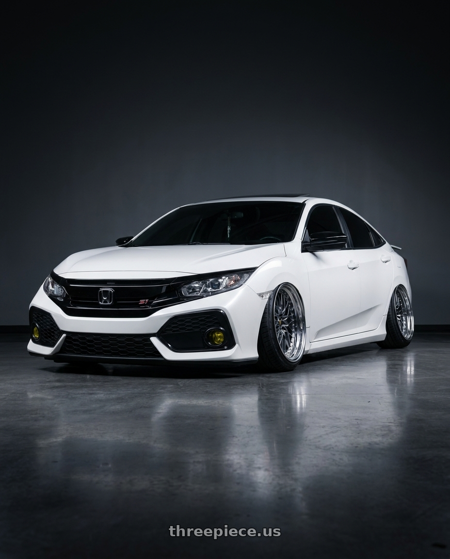2018 Honda Civic Si with Work Vs-Xv 5x100 18x10.5-30 A Disk Brilliant Silver Black wheels