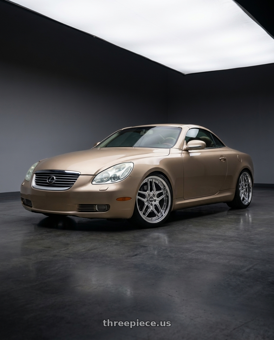 2003 Lexus SC430 Egyptian Sand with ESR Wheels CS15.2 5x114.3 19x9.5 +35 Vacuum Chrome wheels