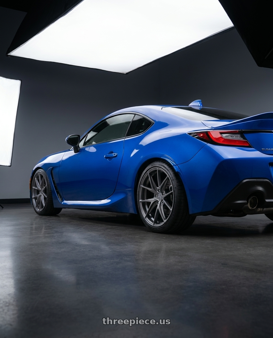 2024 Subaru BRZ with Niche 1PC M116 MISANO 5X114.3 18X8 +40 MATTE GUN METAL wheels rear three quarter view square tires
