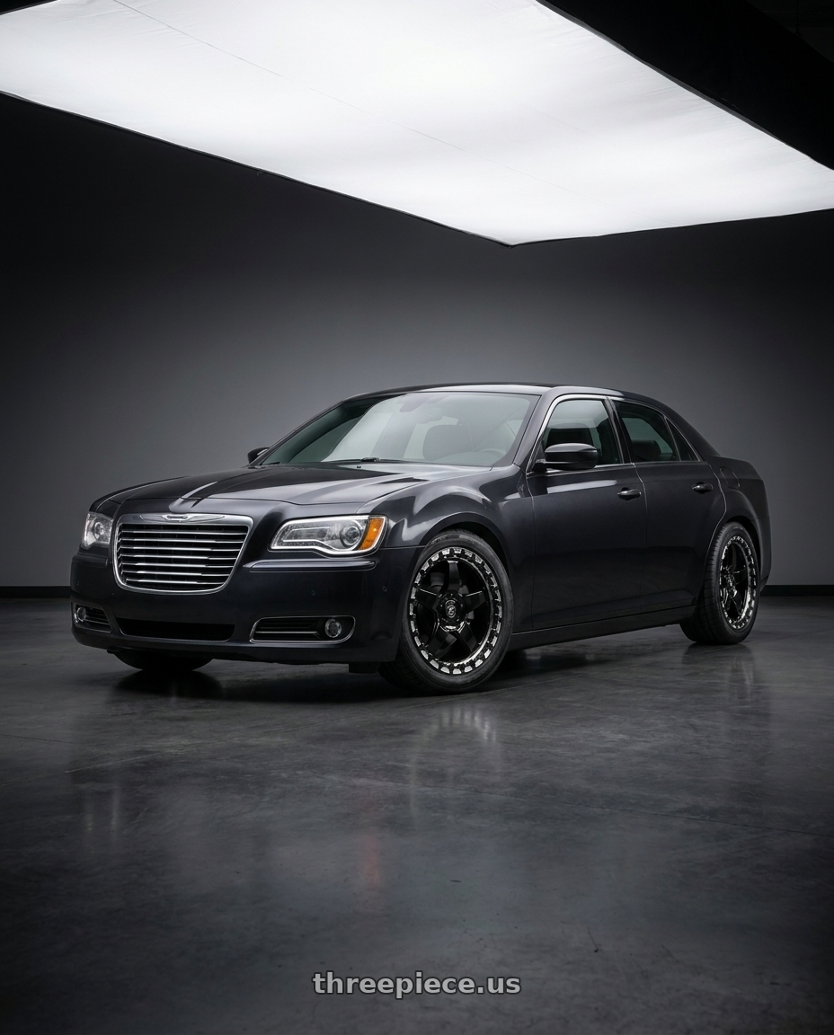 2021 Chrysler 300C with Forgestar D5 Beadlock 5x115 18x11 +12 Gloss Black Machined wheels