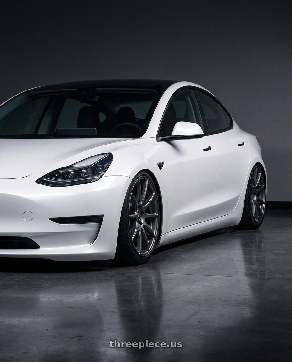 2023 Tesla Model 3 with Forgestar CF10 5x114.3 19x9 +35 Gloss Anthracite wheels