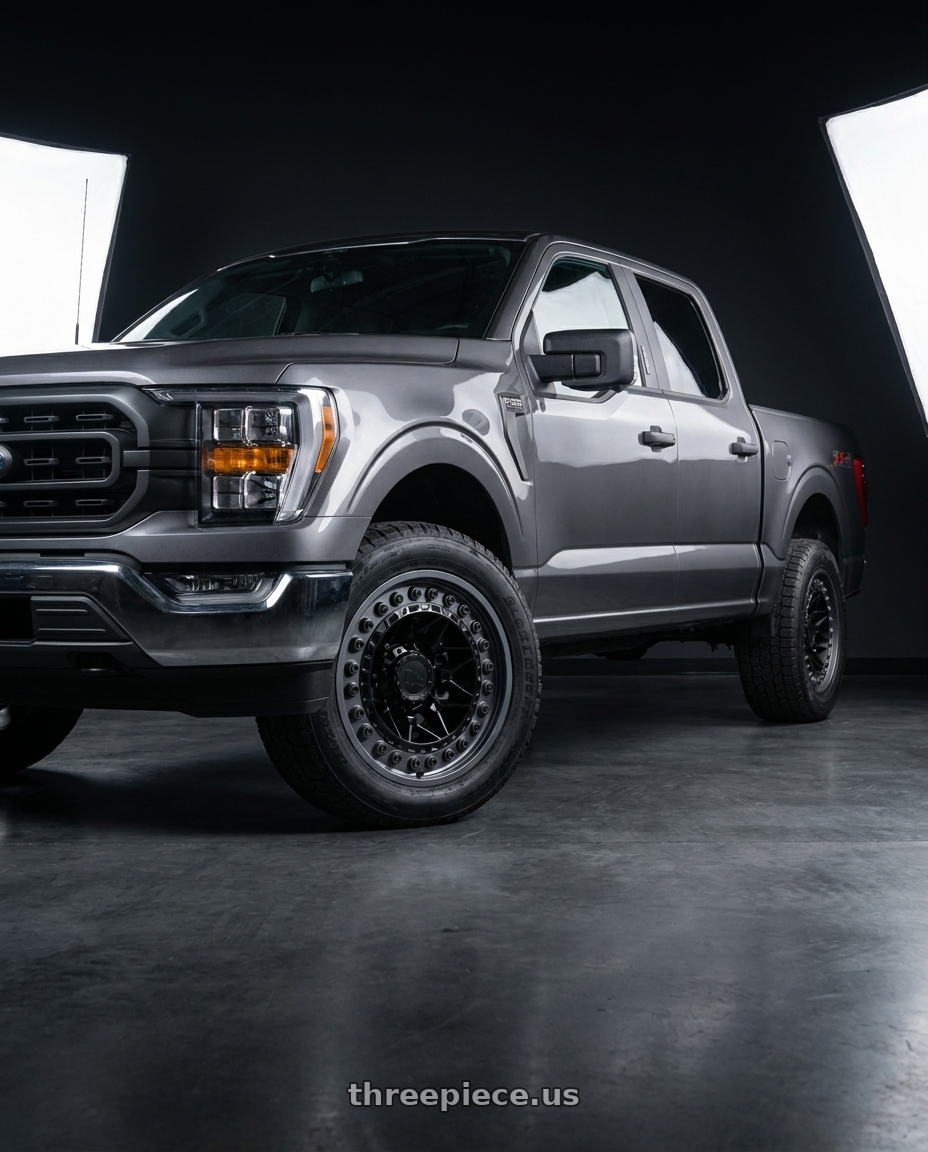 2021 Ford F-150 XL with Black Rhino ALPHA 6X135 18X9 +20 MATTE BLACK W/ GUNMETAL LIP wheels