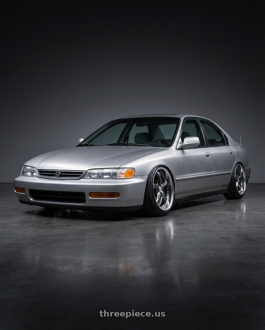 1997 honda accord SE CD5 with Work Wheels VS-KF 5X114.3 19x7.5+21 Brilliant Silver Black A Disk FULL REVERSE wheels