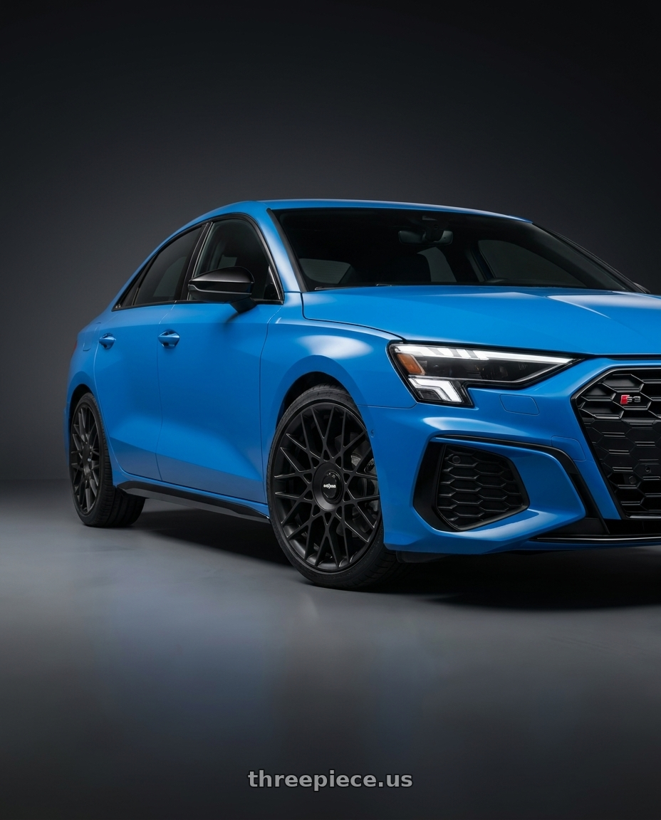 2023 Audi S3 with Rotiform 1PC R165 BLQ-C 5X112/5X120 19X8.5 +45 MATTE BLACK wheels