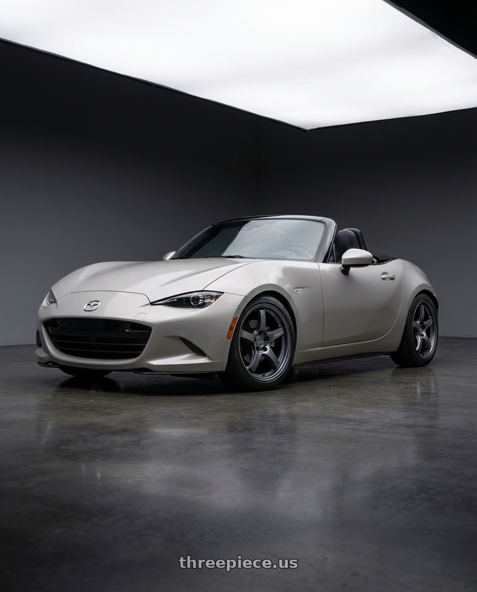 2021 Mazda MX-5 Miata ND with Gram Lights 57CR 5x114.3 17x9+22 Gunblue II wheels