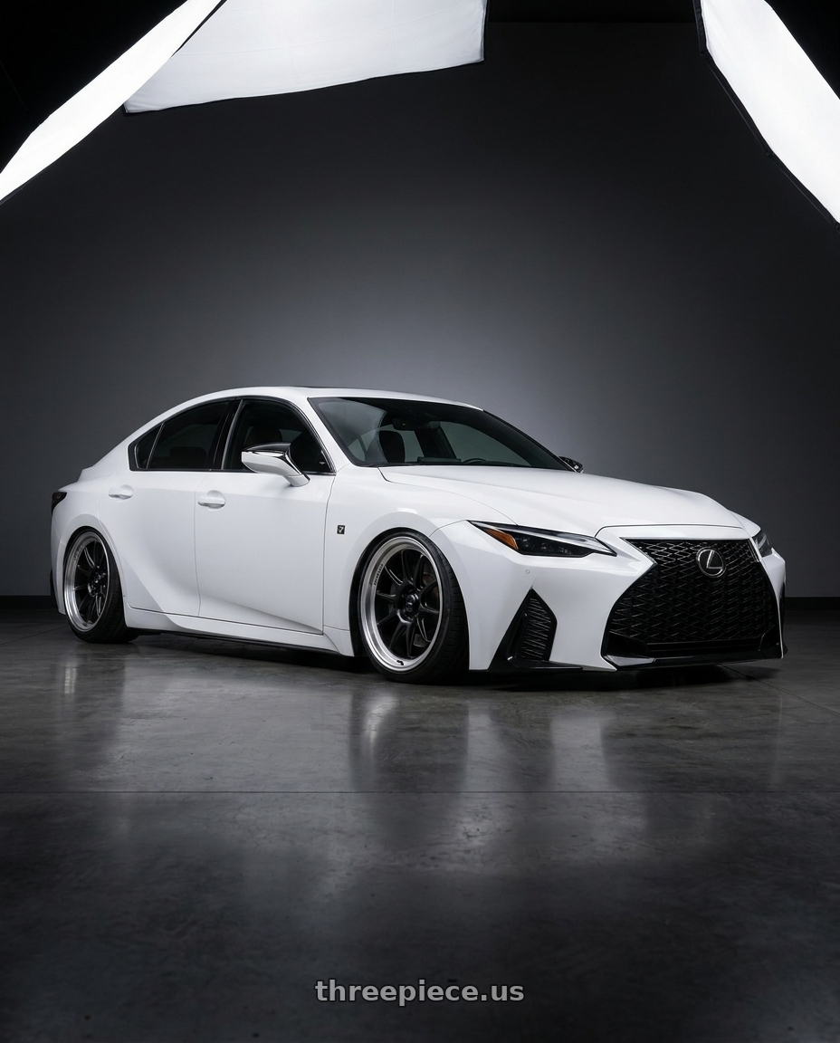2018 Lexus IS 350 F Sport with Konig Countergram 5x114.3 19x9.5+35 Matte Black / Matte Machined Lip wheels