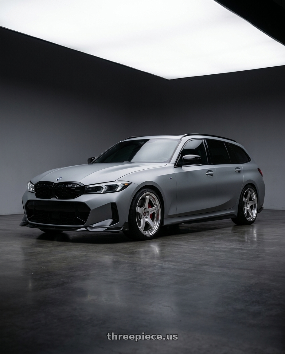 2025 BMW M340i touring with Advan Racing GT BEYOND 5x112 20x9.5 +25 MACHINING & HYPER PLATINUM BLACK wheels
