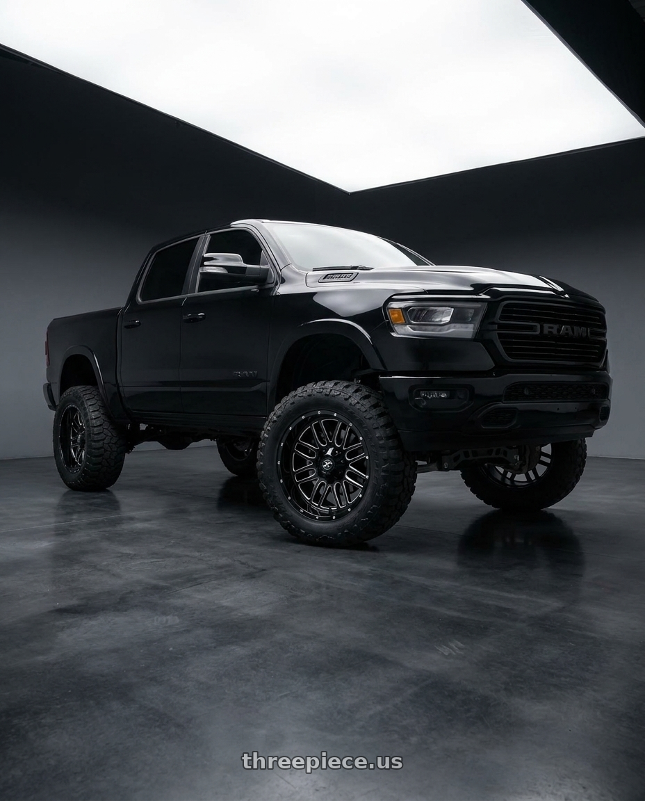 2026 dodge ram 1500 with XF Off-Road XF-240 6x135/6x139.7 18x9 +0 Gloss Black & Milled wheels