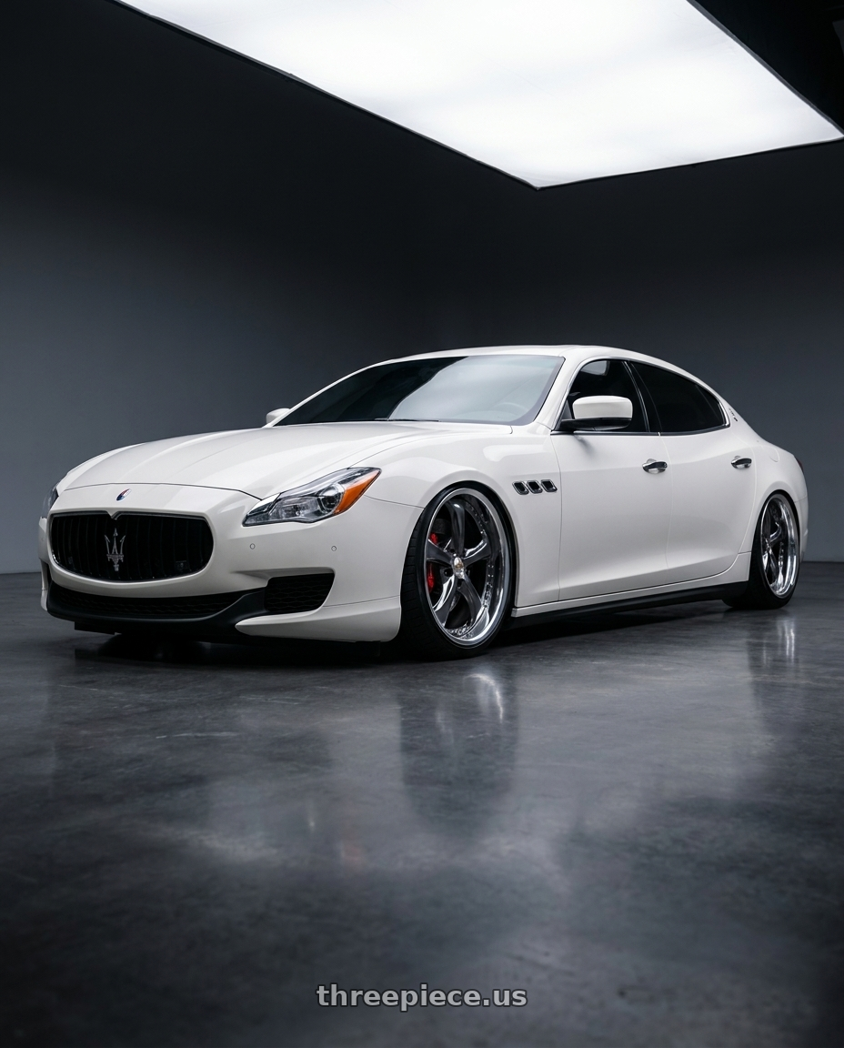 2014 maserati quattroporte gts  with Work Wheels VS-KF 5x114.3 20x10.5+34 Brilliant Silver Black A Disk STEP RIM wheels