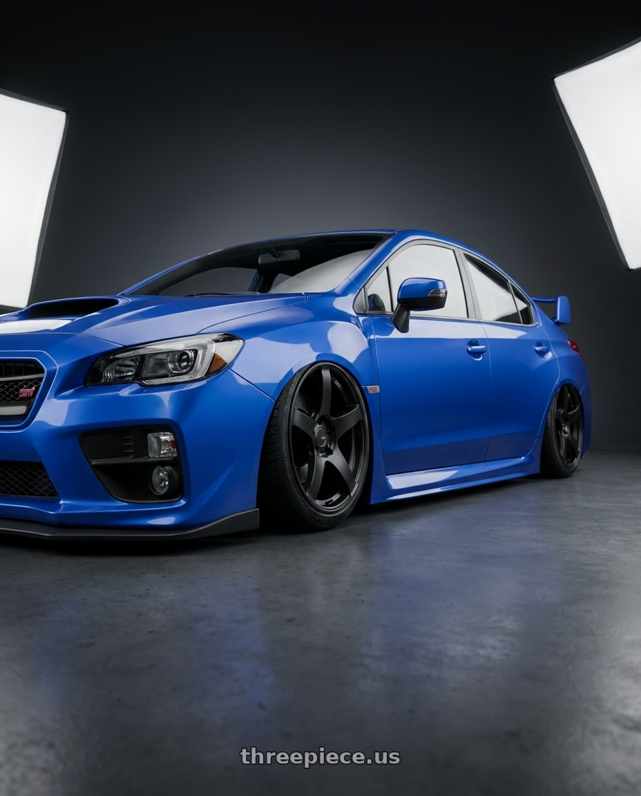 2013 Subaru WRX STI with Ssr Gtv01 5x114.3 18x8.5+40  FLAT BLACK wheels