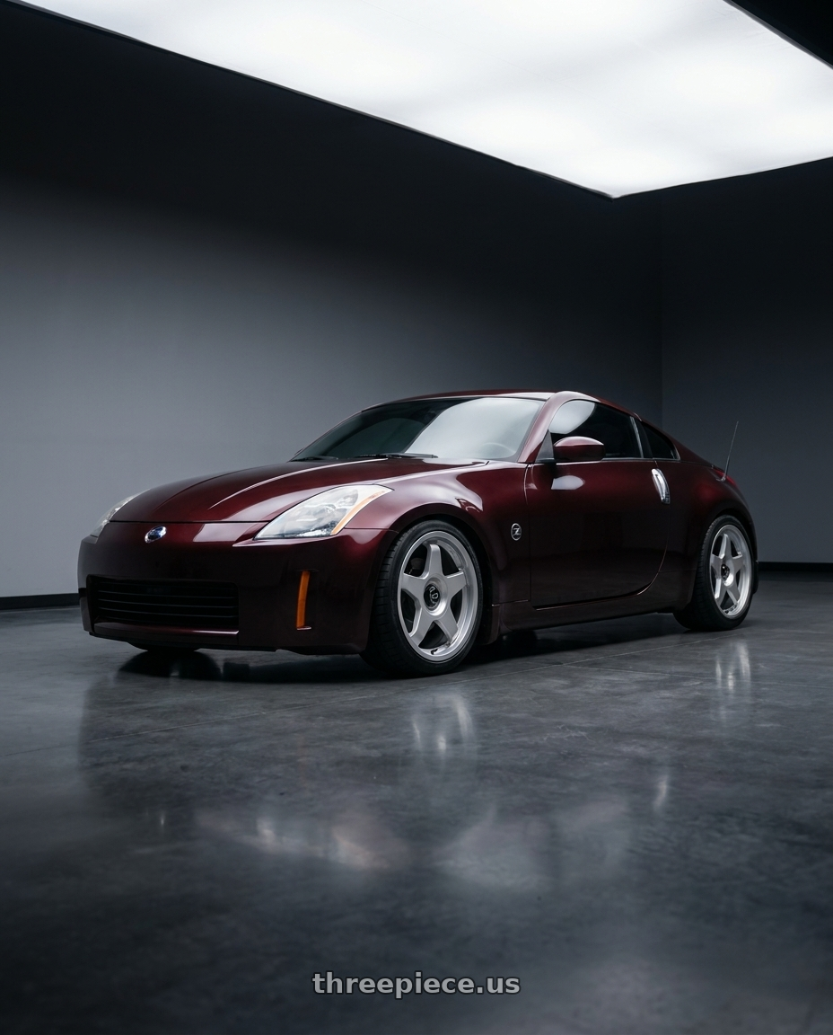 2003 Nissan 350Z with fifteen52 CHICANE 5x114.3 / 5x100 18x8.5 +35 SPEED SILVER (GLOSS SILVER) wheels