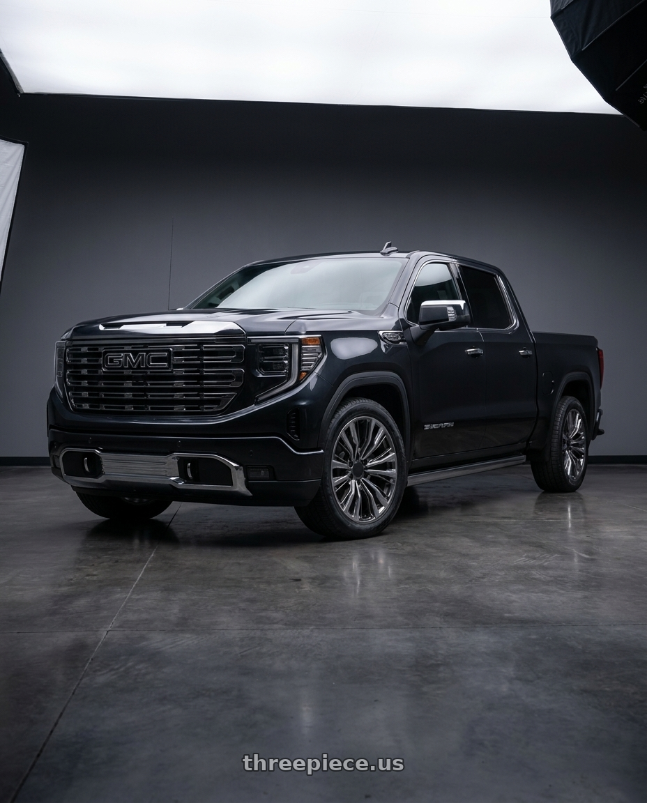 2025 GMC Sierra 1500 with OE Wheels CA93 6x139.7 20x9+28 Gunmetal wheels