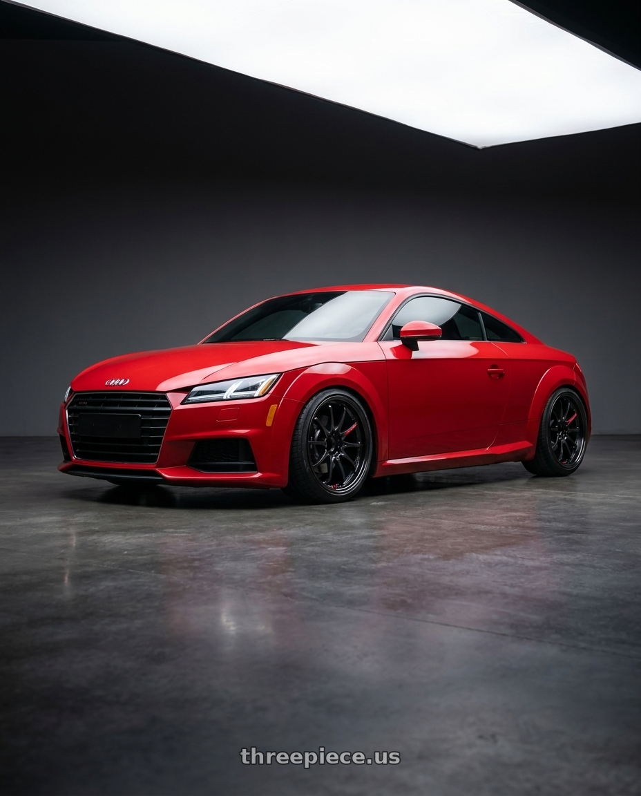 2015 Audi TT with Volk Racing CE28 Club Racer II 5x112 18x8.5+44 Black Edition wheels