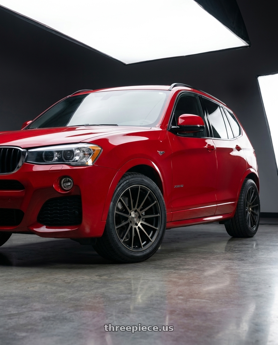 2017 x3 Msport with TSW LUCO 5X120 19X9.5 +40 MATTE BLACK W/ MACHINE FACE & DARK TINT wheels