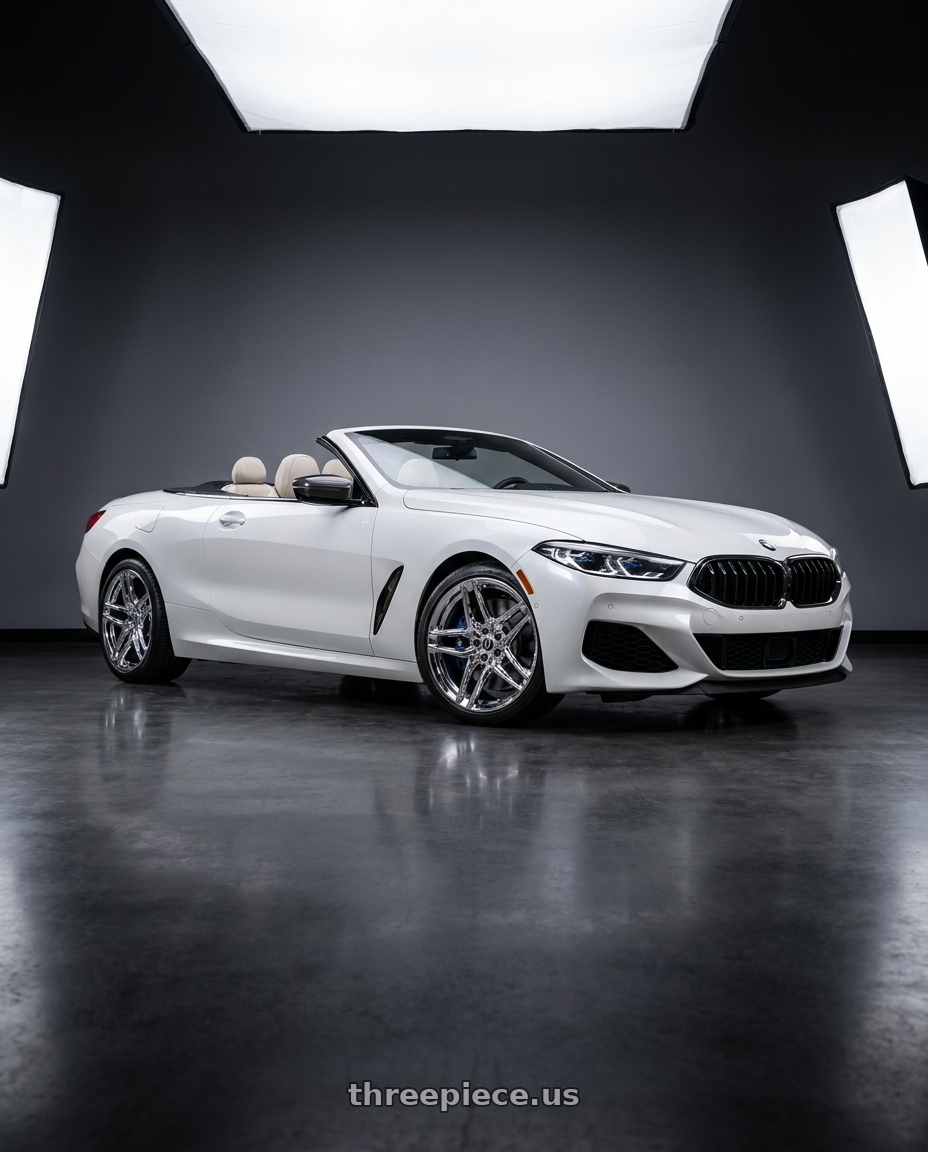 2024 BMW M850i Convertible with HERITAGE WHEEL EBISU MONOC 5x112 20x9 +25 CHROME wheels