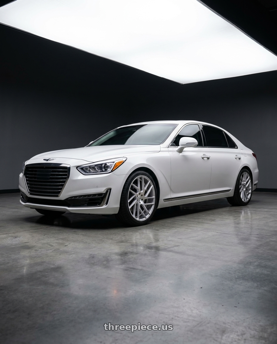 2018 genesis g90 ultimate with Status JUGGERNAUT 5X114.3 20X9 +30 SILVER W/ BRUSHED MACHINED FACE wheels