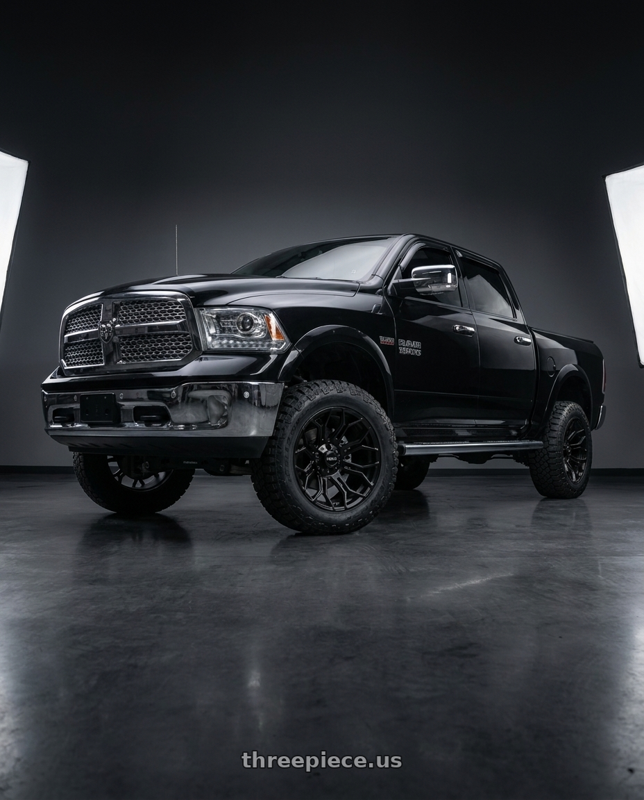 2015 Ram 1500 ecodiesel Laramie with WELD Off-Road Gradient 5x139.7 20x10 -18 Satin Black wheels