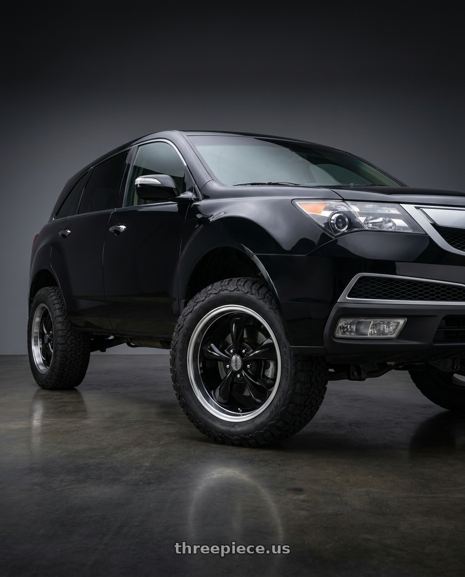 2012 acura mdx with Performance Replicas 106 18X10 +45 GLOSS BLACK W/ MACHINED LIP wheels
