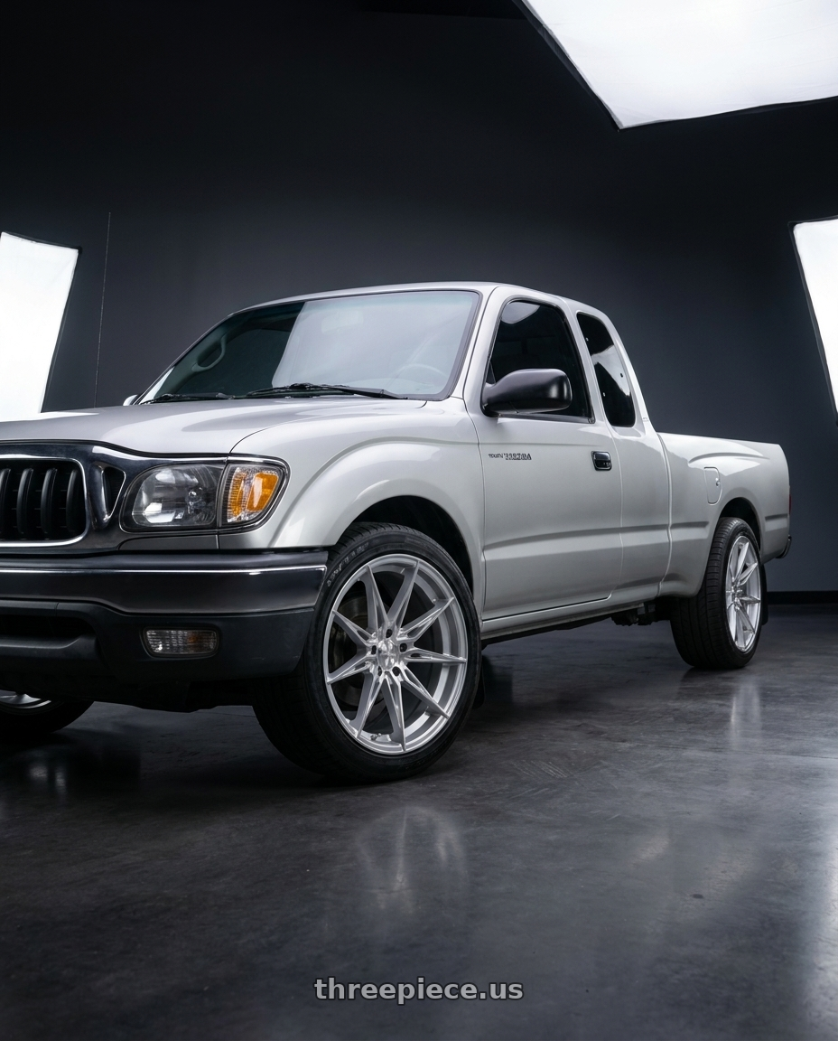 2003 Toyota tacoma with KATANA RACING KR10 5x114.3 18x8 +40 Glossy Silver Machine Face wheels