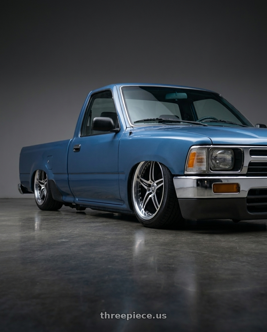 1990 Toyota pickup with Motegi MR107 D5S 5X112 16X7 +45 GLOSS BLACK MACHINED wheels