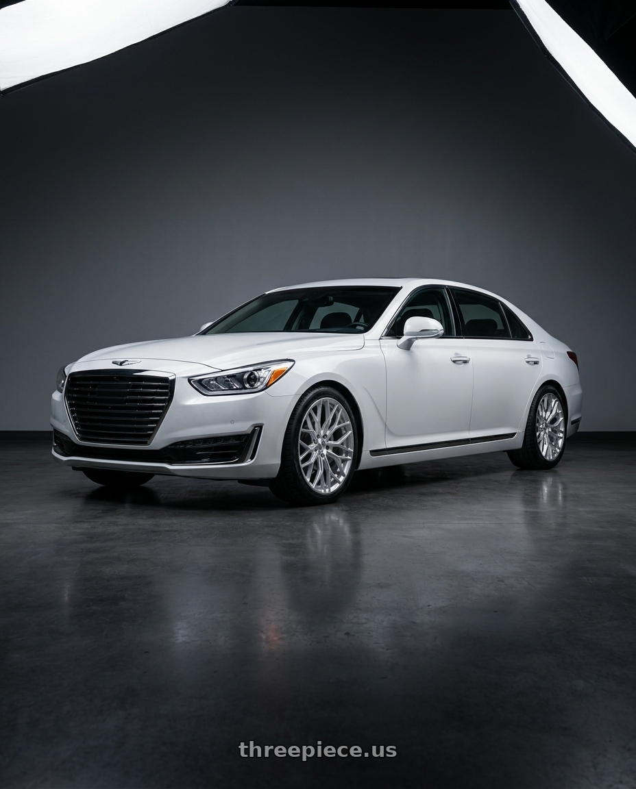 2018 genesis g90 ultimate with DOLCE PERFORMANCE MAGARI 5x114.3 20x10 +40 Gloss Silver wheels
