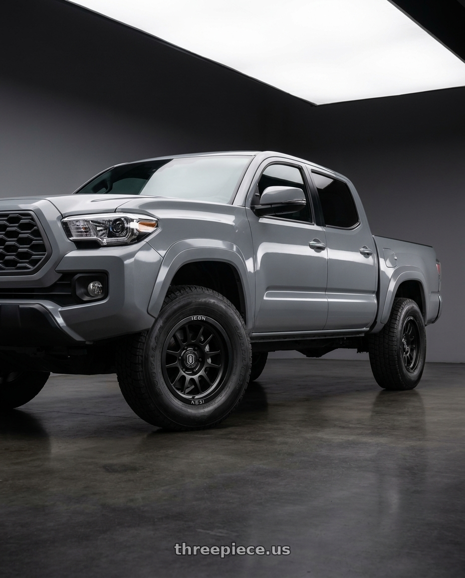 2021 TOYOTA TACOMA with Icon Alloys VECTOR 5 5x150 17x8.5+25 Satin Black wheels
