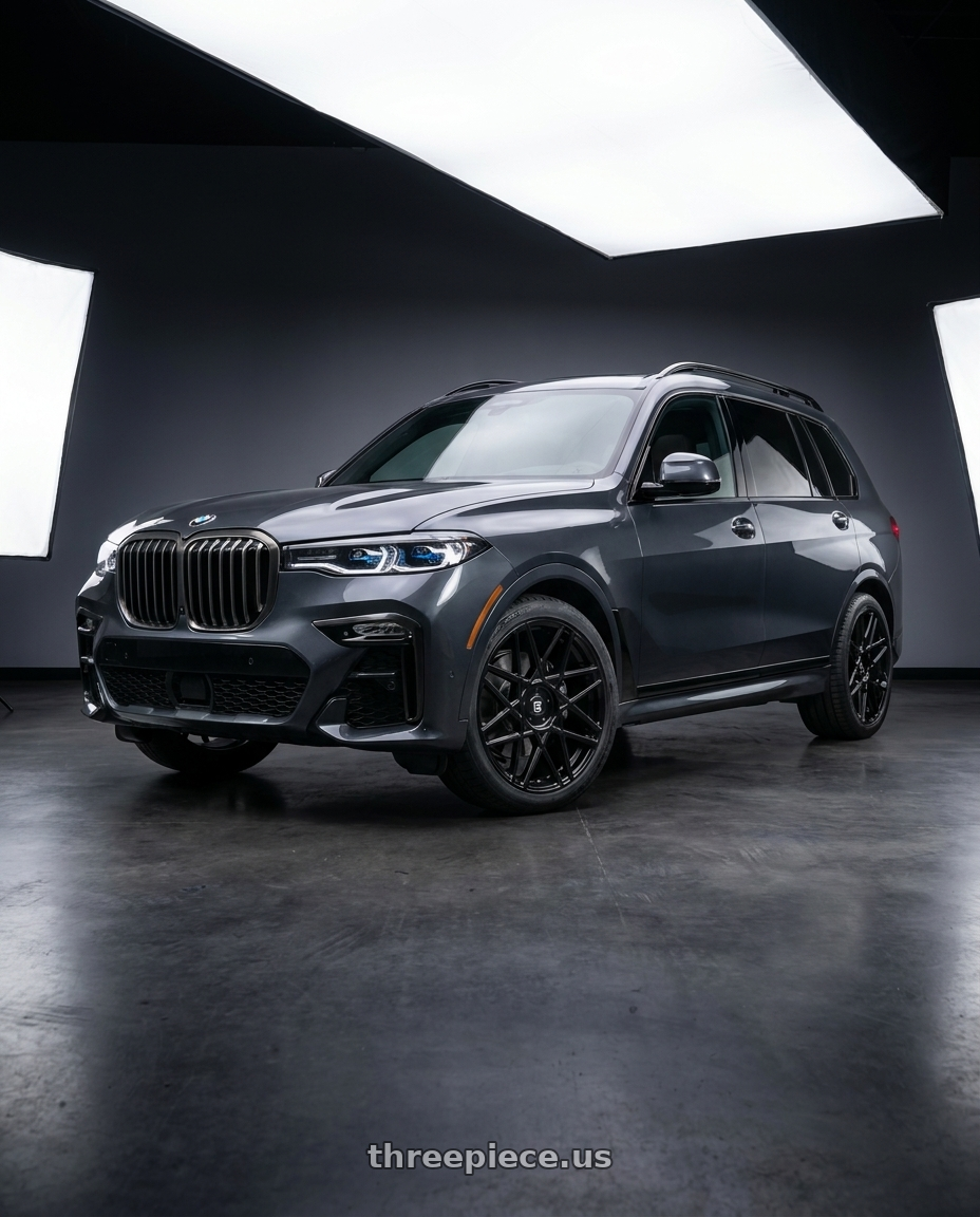 2019 bmw x7 with TOUREN TR66 3266 5x112/5x120 20x9 +35 GLOSS BLACK wheels